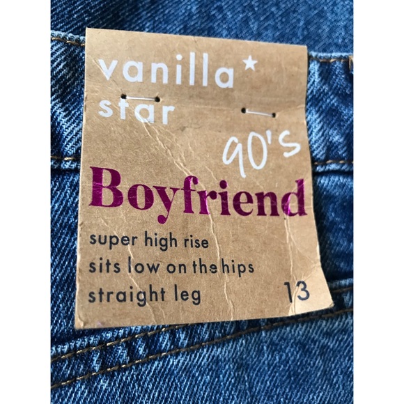 Vanilla Star 90’s Boyfriend Super High Rise Distressed Jeans Size 13 Juniors - Picture 3 of 6